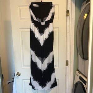 Mossimo Strapless Maxi Dress Size Small Black White